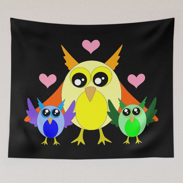 Item preview, Owl family designed and sold by Melanie Jeyakkumar.