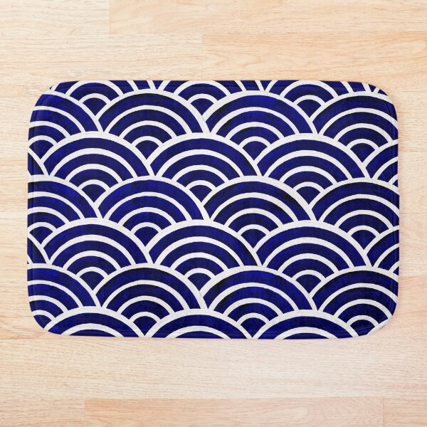 Item preview, Japanese Seigaiha Wave – Navy Palette designed and sold by Cat Coquillette.