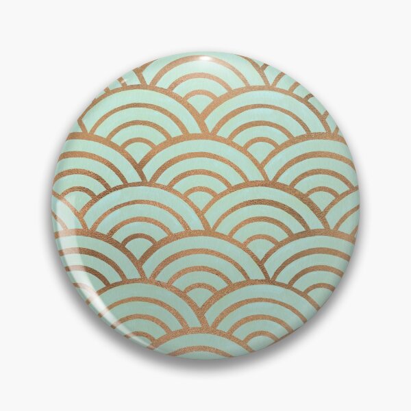 Item preview, Japanese Seigaiha Wave – Mint & Copper Palette designed and sold by Cat Coquillette.