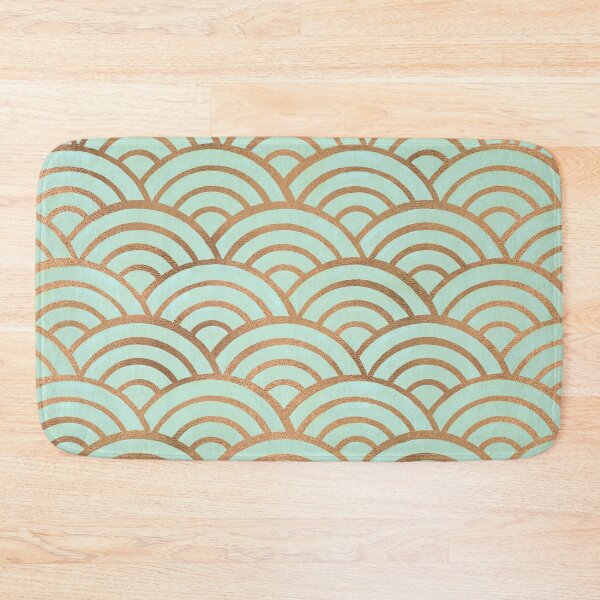 Item preview, Japanese Seigaiha Wave – Mint & Copper Palette designed and sold by Cat Coquillette.