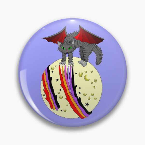 Item preview, Evil magic moon cat designed and sold by Melanie Jeyakkumar.