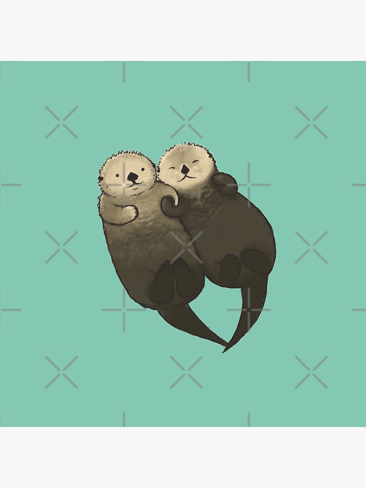 Significant Otters - Otters Holding Hands Pin for Sale by