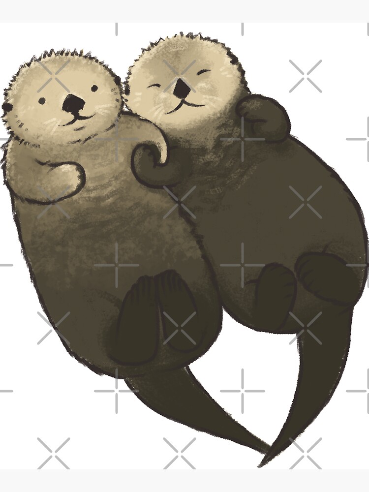 Significant Otters - Otters Holding Hands by StudioMarimo