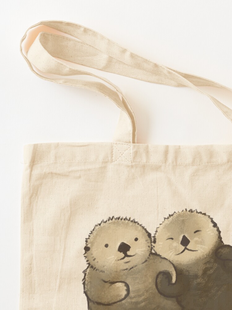 Alternate view of Significant Otters - Otters Holding Hands Tote Bag