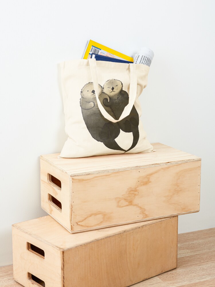 Alternate view of Significant Otters - Otters Holding Hands Tote Bag