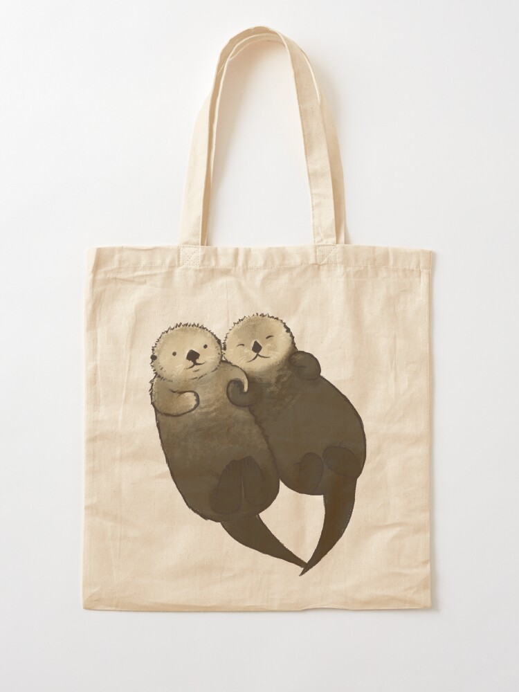Alternate view of Significant Otters - Otters Holding Hands Tote Bag