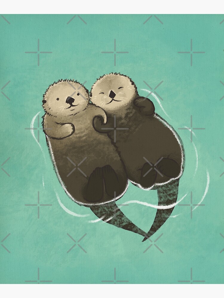 Significant Otters - Otters Holding Hands by StudioMarimo