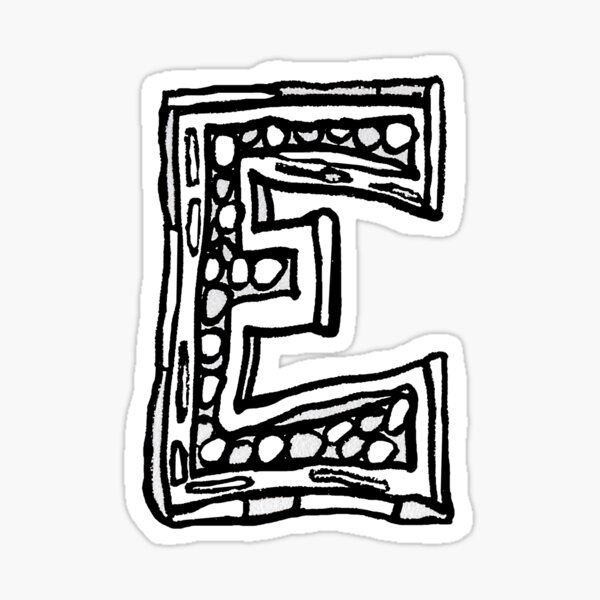 Upper Case Black And White Alphabet Letter E Sticker For Sale By Hevifineart Redbubble 2320