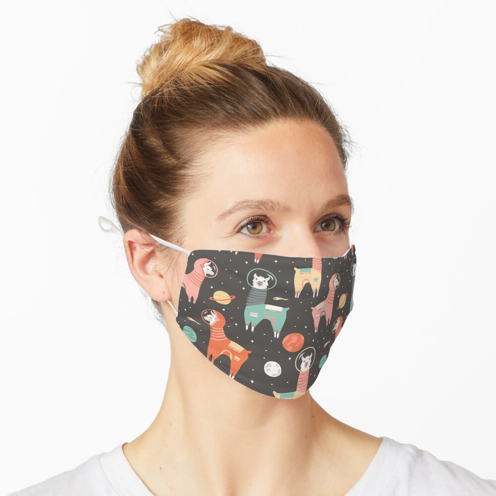 Astronaut Llamas in Space Mask