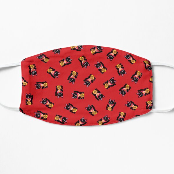 Lucky Black Cat Pattern Flat Mask