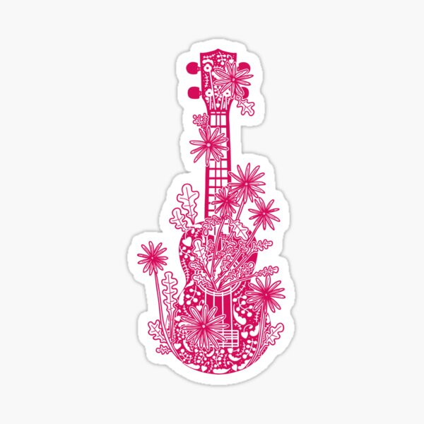 Floral ukulele - colorful Sticker
