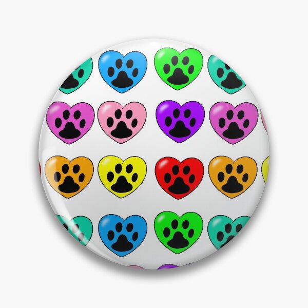 Item preview, Rainbow paw print hearts designed and sold by Melanie Jeyakkumar.
