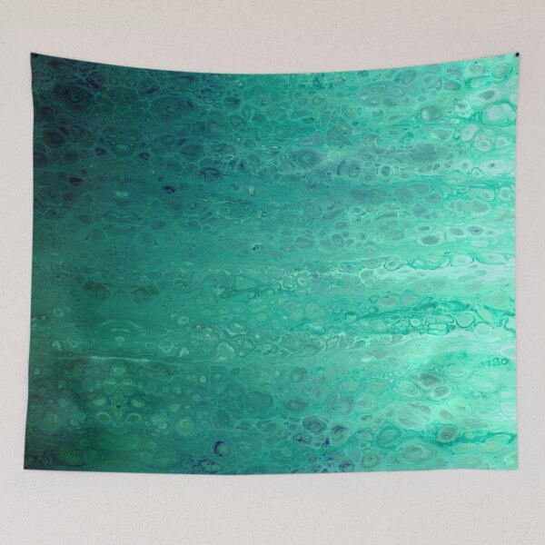 Item preview, Abstract Teal Paint Pour designed and sold by thesnowwhyte.