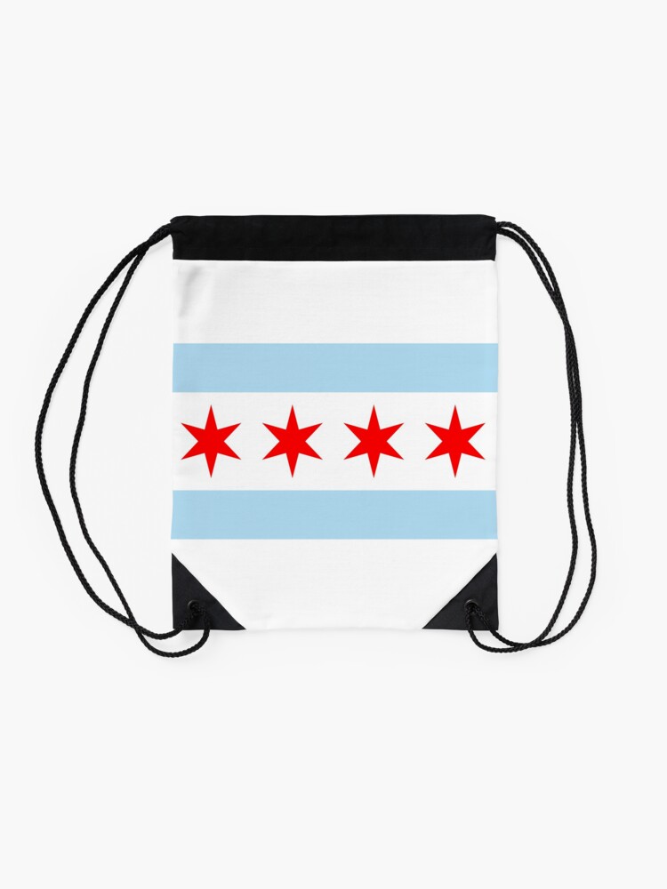 Alternate view of Patriotic Chicago Flag Drawstring Bag