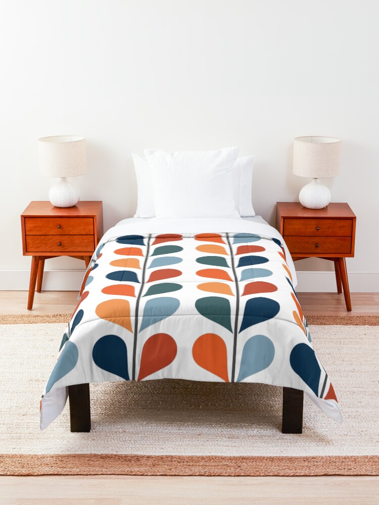 Alternate view of Retro style leaves pattern Comforter