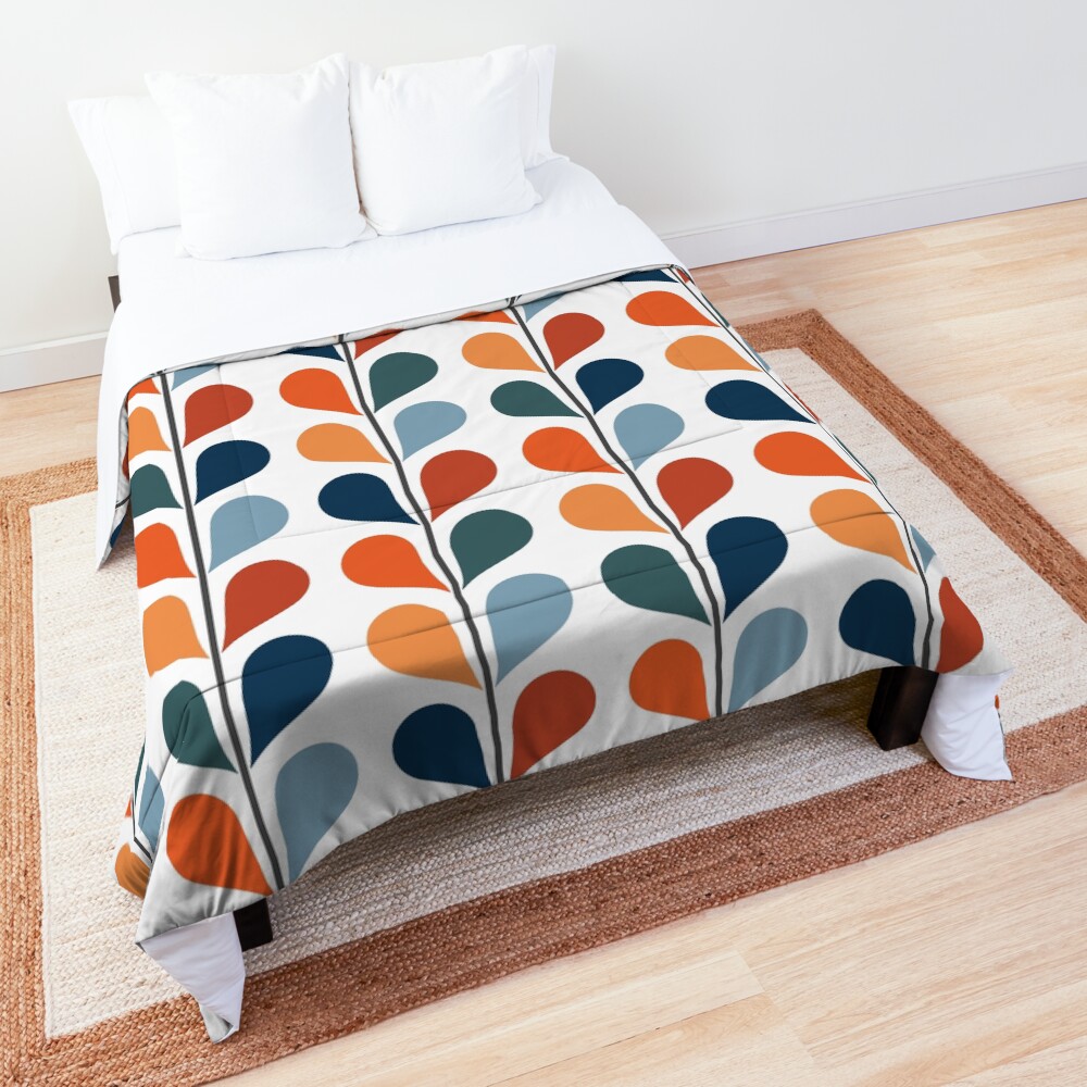 Retro style leaves pattern Comforter
