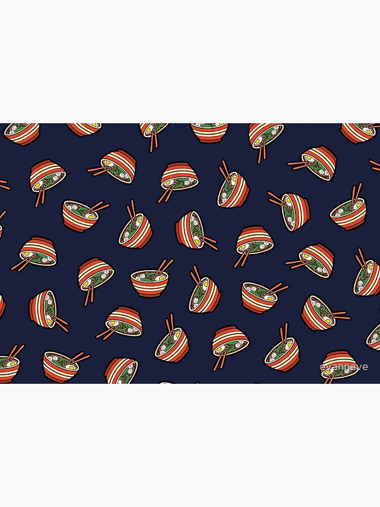 Ramen Bowl Pattern in Dark Blue by evannave