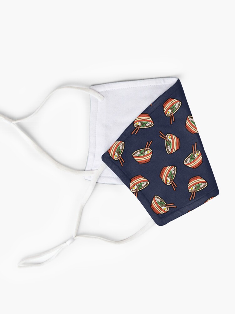 Alternate view of Ramen Bowl Pattern in Dark Blue Mask