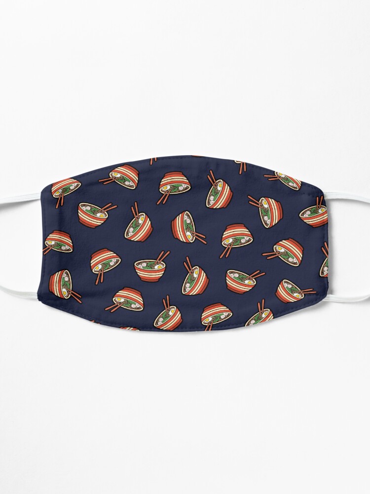 Alternate view of Ramen Bowl Pattern in Dark Blue Mask