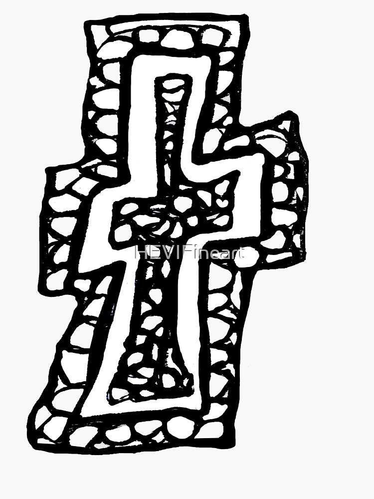 Lower case black and white Alphabet letter T by HEVIFineart