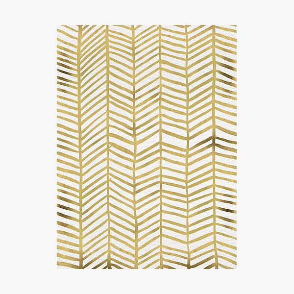 Gold Herringbone Photographic Print