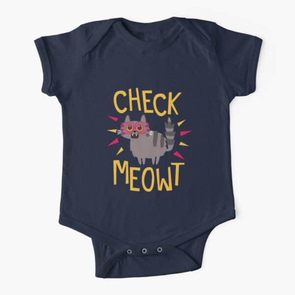 Check Meowt Short Sleeve Baby One-Piece