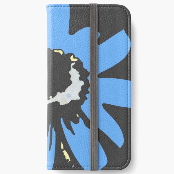 Retro pretty daisy blue black RMPD01 iPhone Wallet