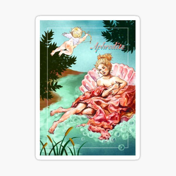 Greek gods series - Aphrodite on shell Sticker
