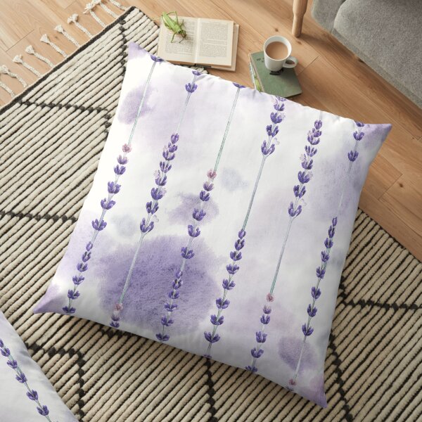 Watercolor lavender Floor Pillow