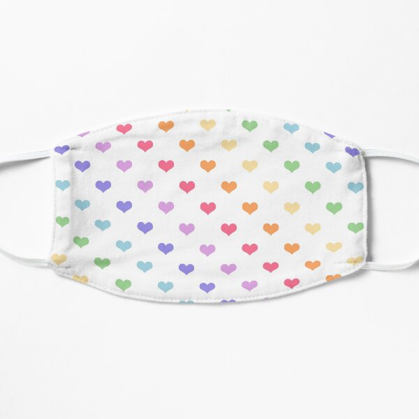 Rainbow Hearts Flat Mask