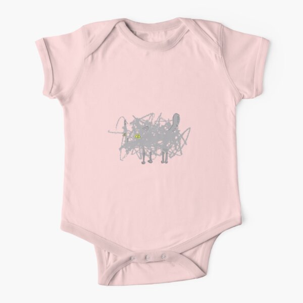 Scribble Kitty Short Sleeve Baby One-Piece