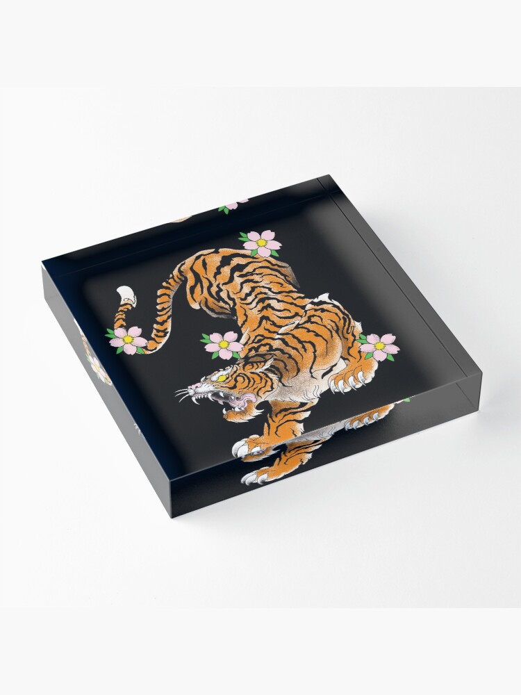 Alternate view of tiger japan old school Acrylic Block