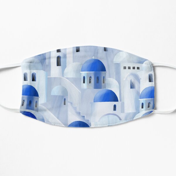 Santorini island in the Greece Flat Mask