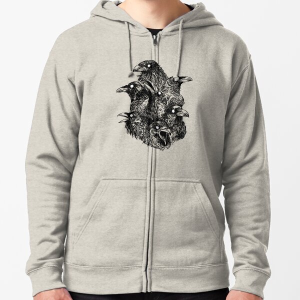 Raven pattern 2 Zipped Hoodie
