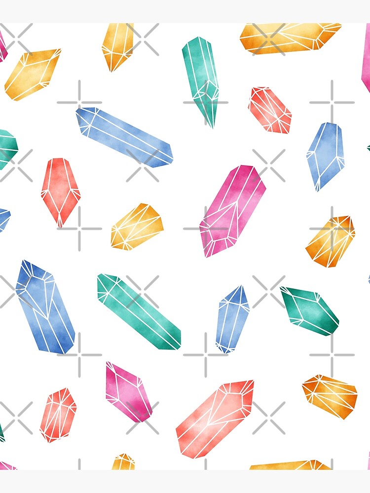 Crystals pattern - White2 by PrintablesP