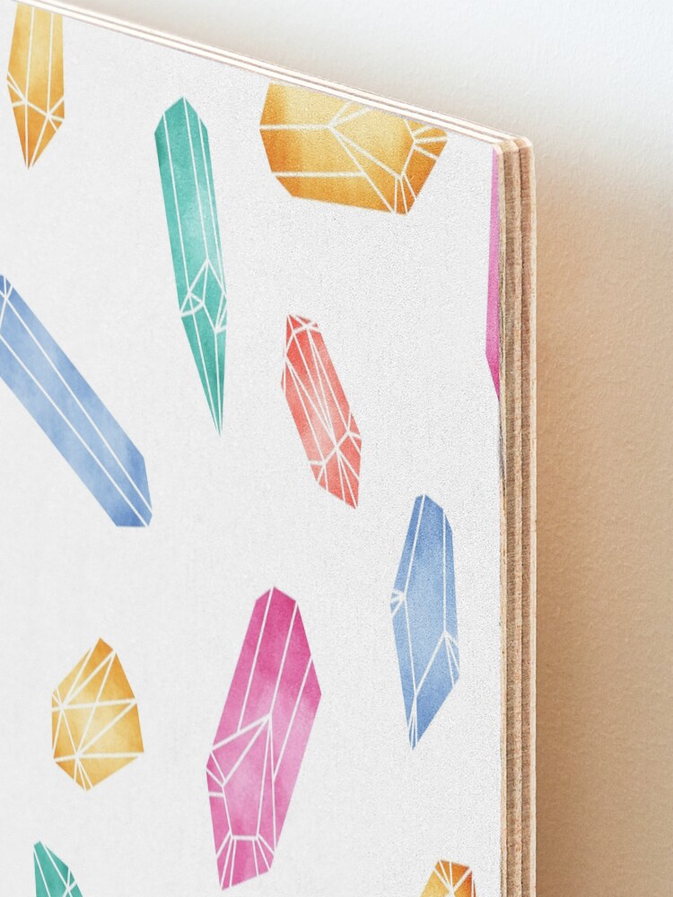 Alternate view of Crystals pattern - White2 Mounted Print