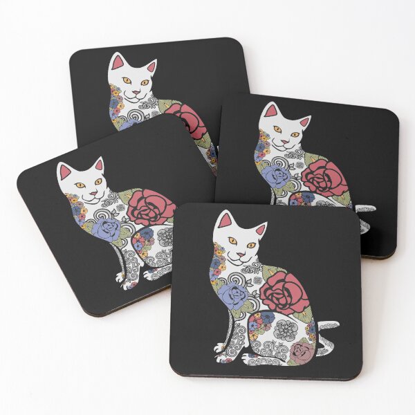 Item preview, Cat With Flower Tattoos designed and sold by Epitome Girl.