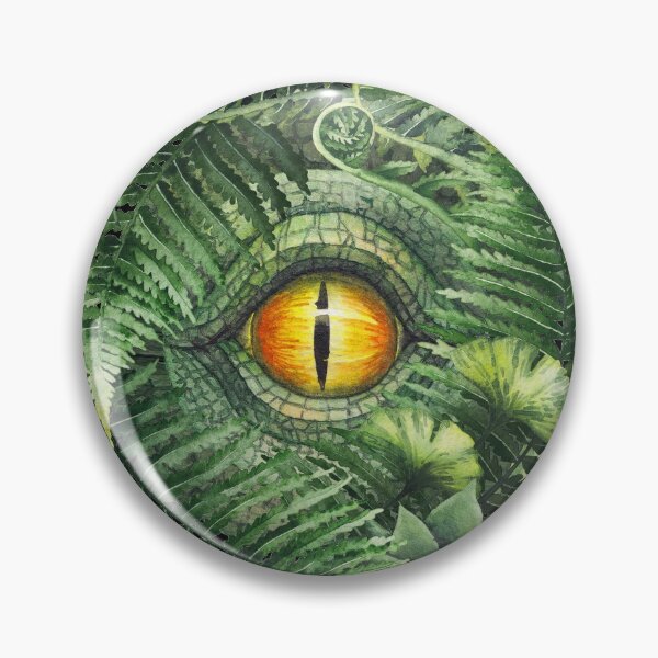 Item preview, Watercolor dinosaur eye and prehistoric plants designed and sold by Ekaterina Glazkova.
