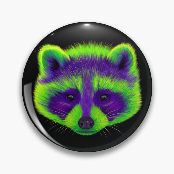 Item preview, Purple and Green Raccoon designed and sold by NeonFuzz.