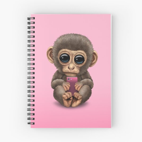 Item preview, Cute Baby Monkey Holding a Pink Cell Phone  designed and sold by JeffBartels.