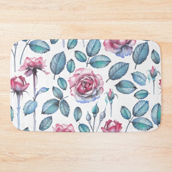 Item preview, Watercolor rose leaves and flowers designed and sold by Ekaterina Glazkova.