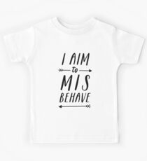 Aim To Misbehave | White Kids Tee