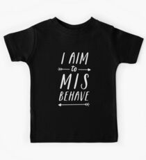 Aim To Misbehave | Black Kids Tee