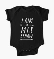 Aim To Misbehave | Black One Piece - Short Sleeve