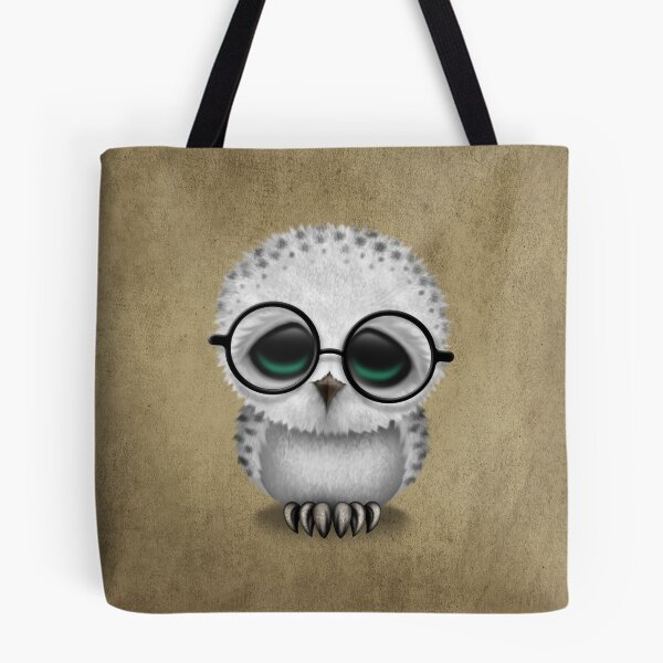 Artikelvorschau, Cute Baby Snowy Owl Wearing Glasses Rough Texture entworfen und verkauft von JeffBartels.