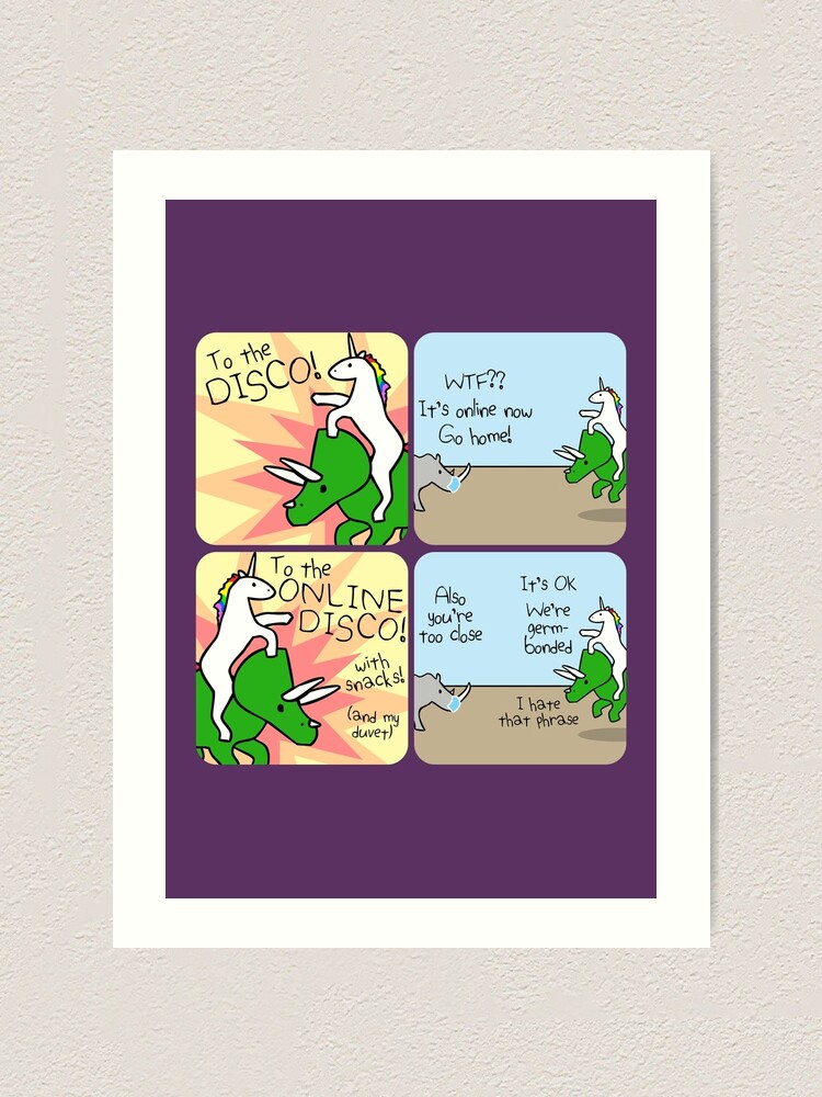 Alternate view of To The Online Disco! (Horned Warrior Friends) Art Print