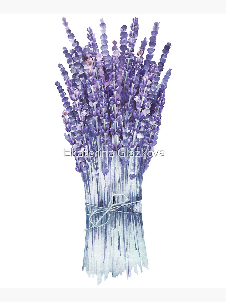 Thumbnail 5 of 5, Tote Bag, Watercolor lavender bouquet designed and sold by Ekaterina Glazkova.