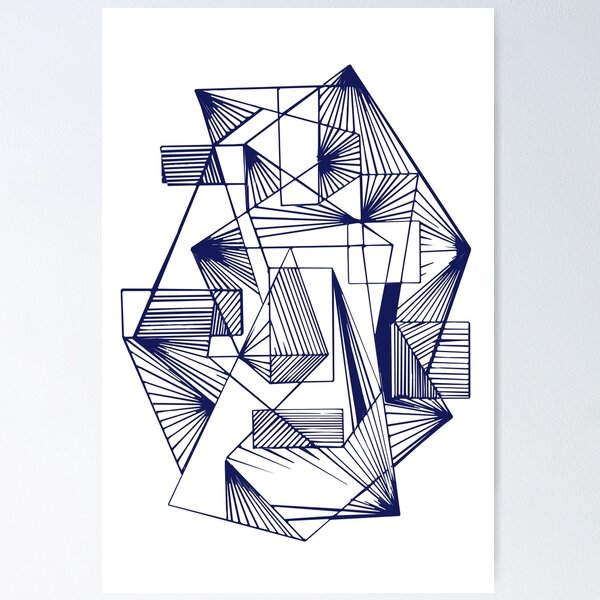 Item preview, Blue Geometric abstract  Modern designed and sold by Carolina Salazar.