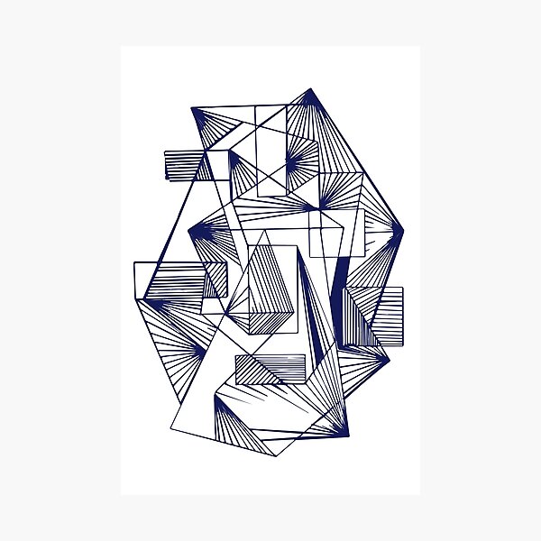 Item preview, Blue Geometric abstract  Modern designed and sold by Carolina Salazar.