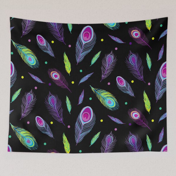 Item preview, purple teal peacock feathers designed and sold by haroulita.